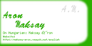 aron maksay business card